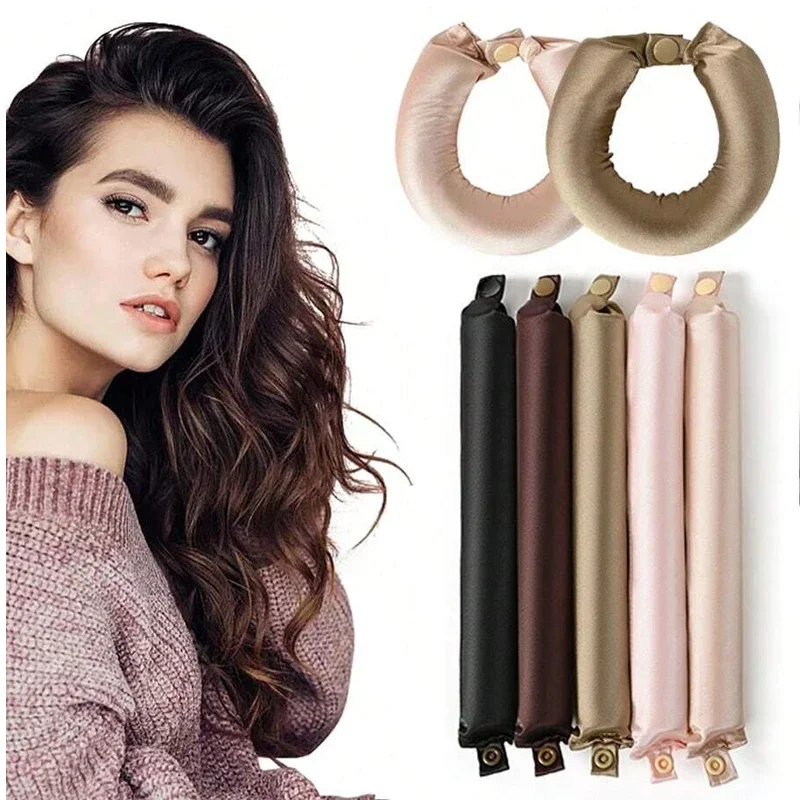 Hair Curling Wand - Heatless Hair Curlers Satin Curling Rod