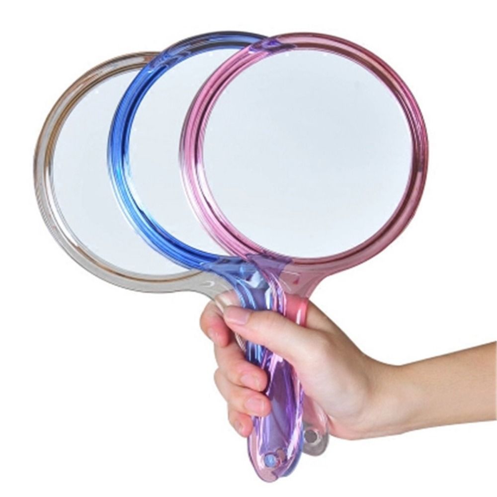 Beauty Makeup Definition - High-definition Handle Double-sided Mirror Transparent Plastic