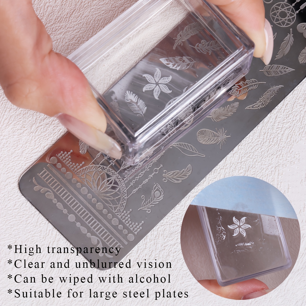Square Clear Silicone Nail Sta - đánh giá và giá Nail Art Stamping Kit