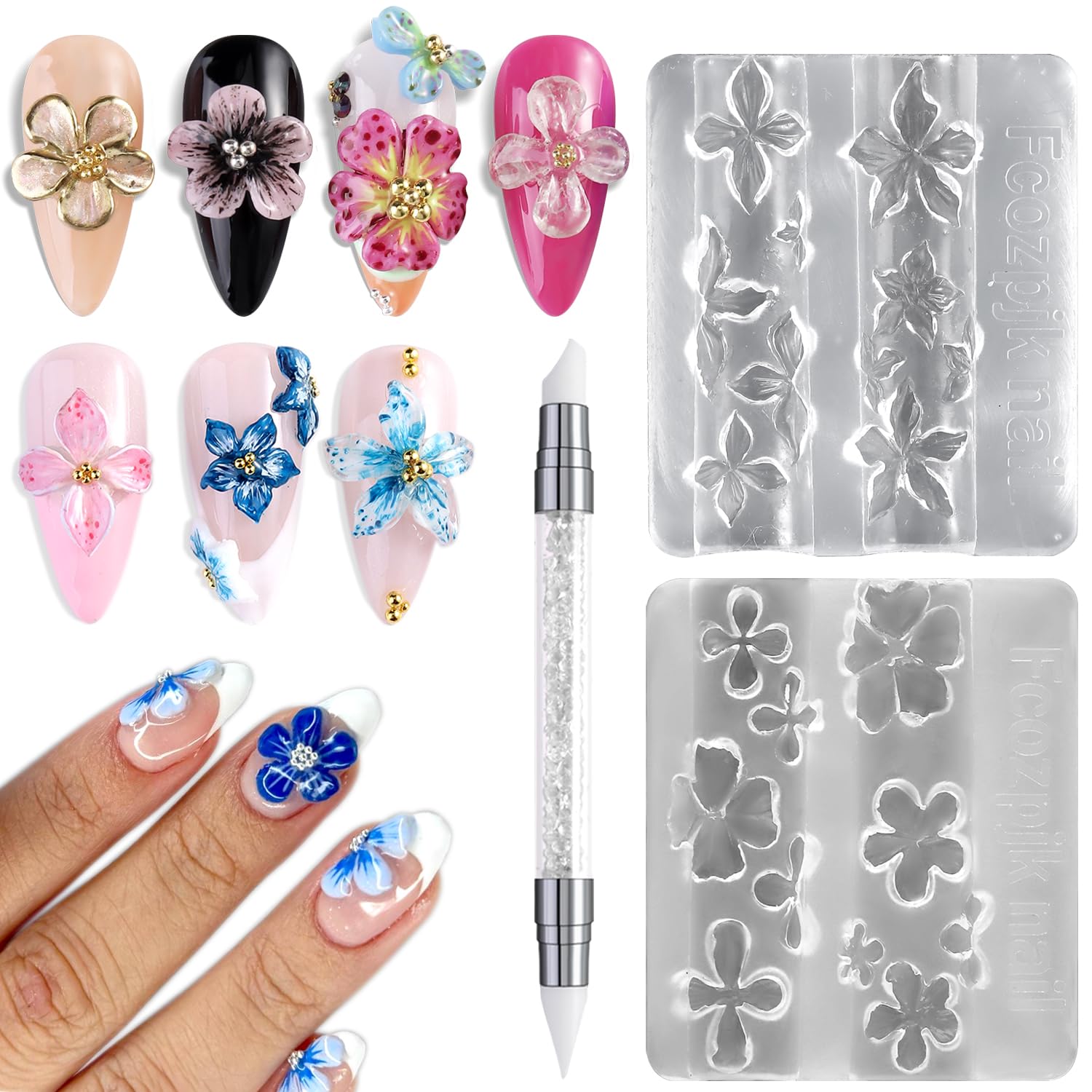 3D Silicone Flower Nail Carvin - đánh giá và giá Nail Art Stamping Kit
