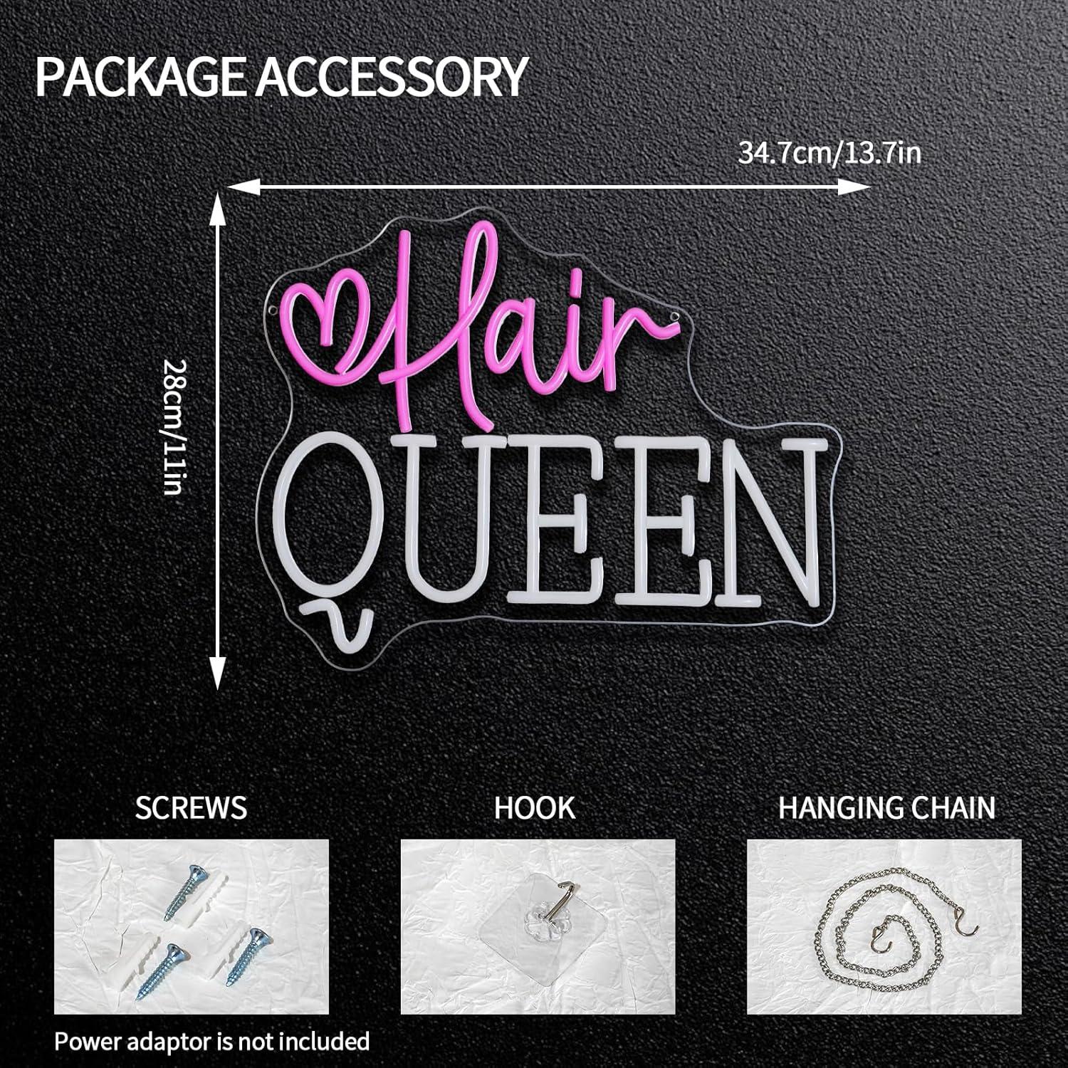 Hair Queen Neon Sign Dimmable  - đánh giá và giá Beauty Queen Makeup Studio
