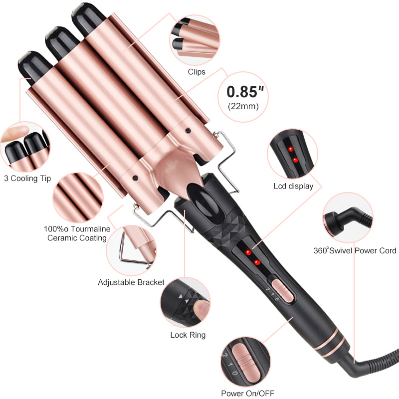 5 in 1 Interchangeable Curling - đánh giá và giá Hair Curling Wand