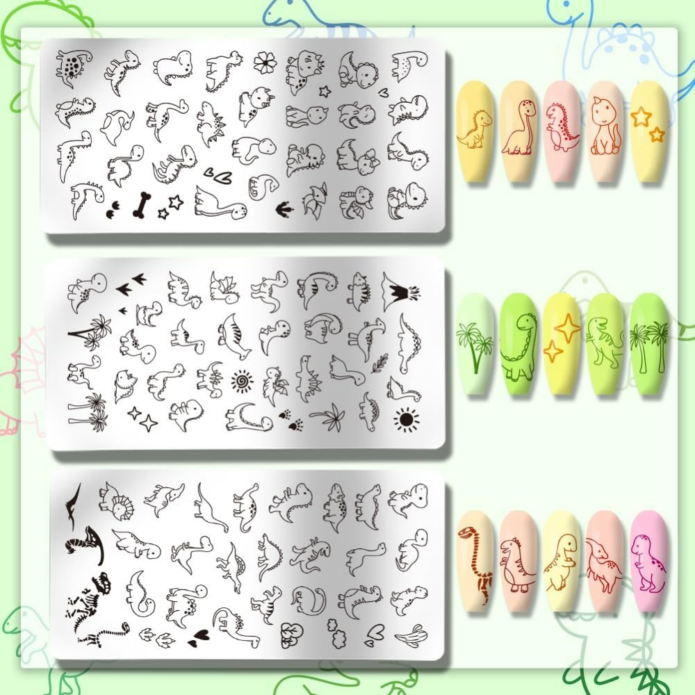 3pcs Dinosaur Nail Stamping Pl - đánh giá và giá Nail Art Stamping Kit